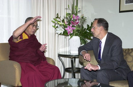 Australian Greens Senator Bob Brown and the Dalai Lama, Photo courtesy of the Office of Senator Bob Brown